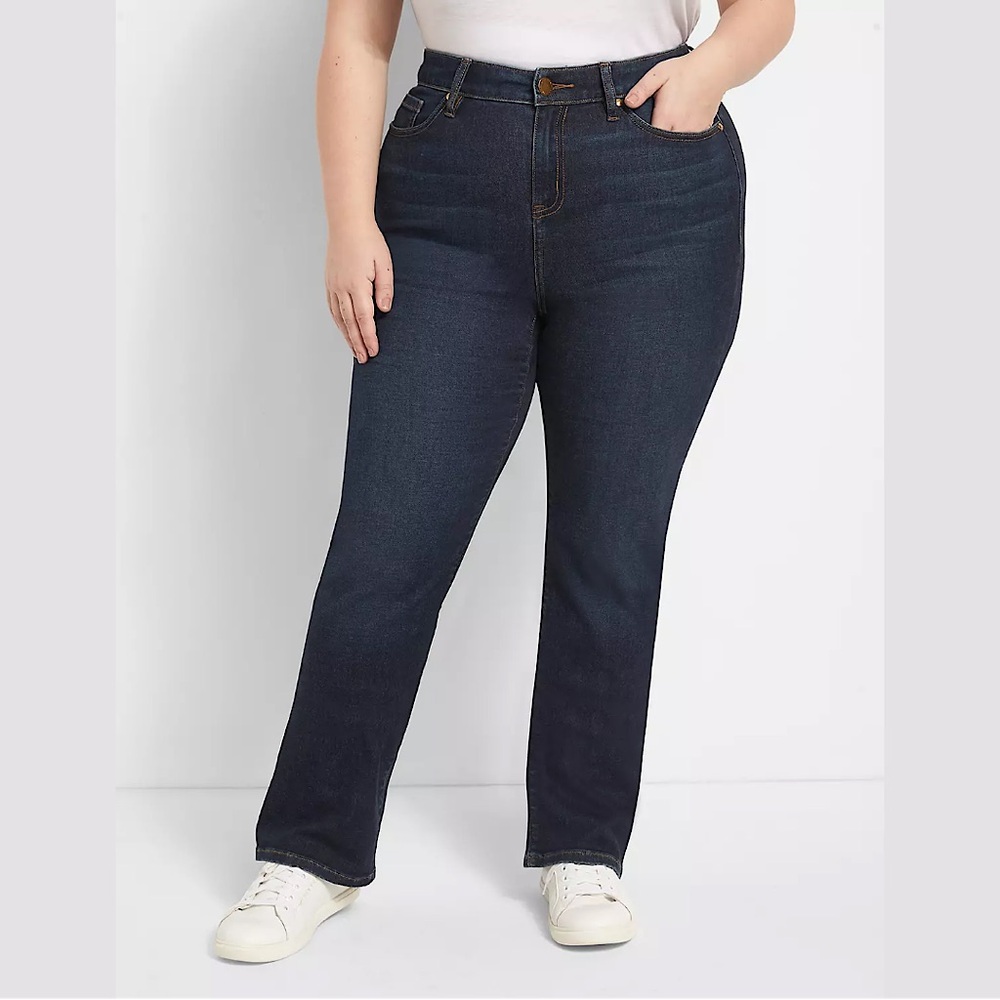 Lane Bryant Genius Fit High Rise Bootcut Jeans - Dark Wash - 20R